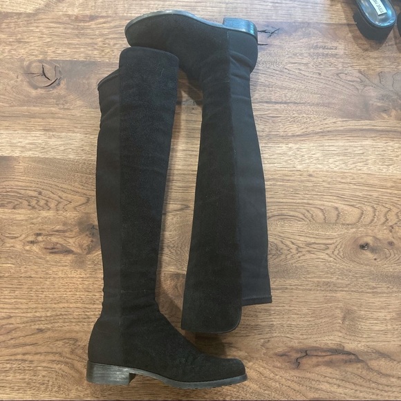 Stuart Weitzman sz 5 black suede OTK tall boots - Picture 14 of 15